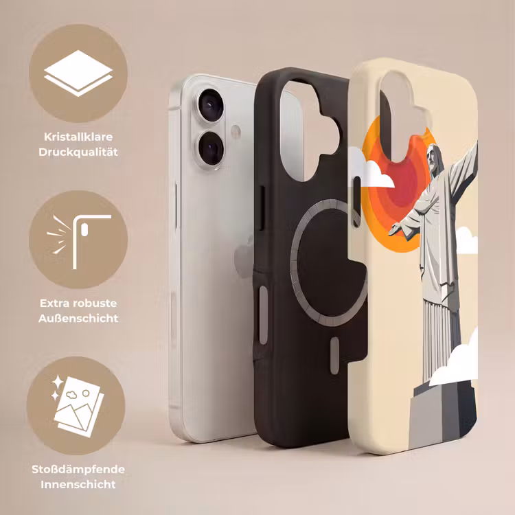 Monument - Stad - Zonsondergang - Minimalistisch - Oranje Toughcase MagSafe Apple iPhone 17 klein -USP_Lagen_DE