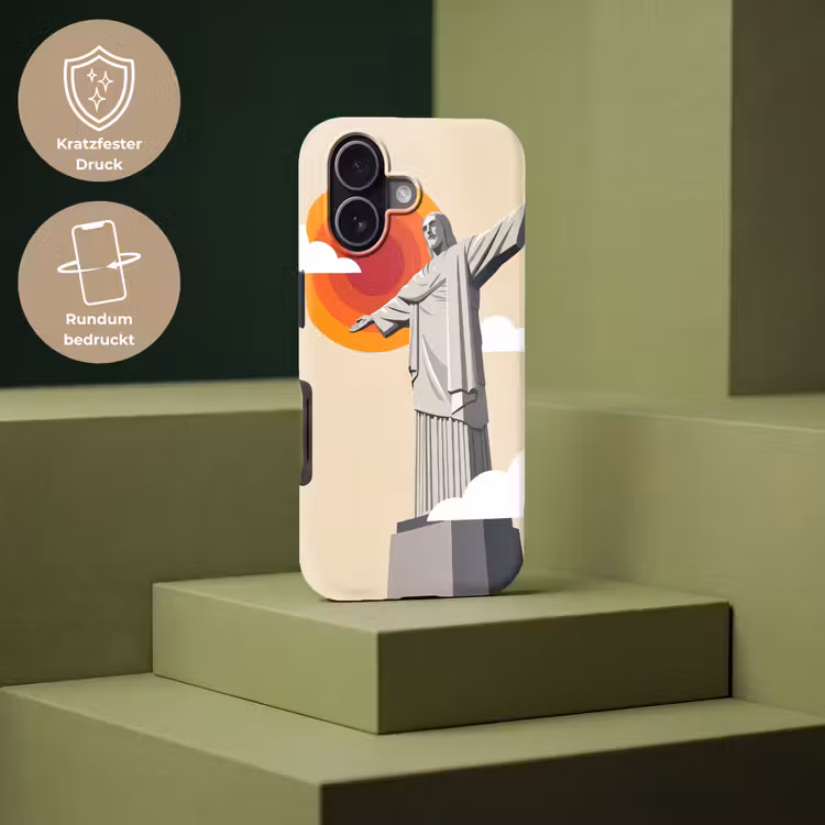 Monument - Stad - Zonsondergang - Minimalistisch - Oranje Toughcase MagSafe Apple iPhone 17 klein -USP_PrintM_DE