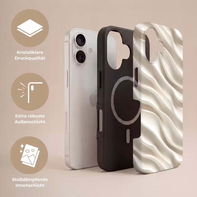 Diagonaal - Golven - Crème Toughcase MagSafe Apple iPhone 17 klein 1017 -USP_Lagen_DE