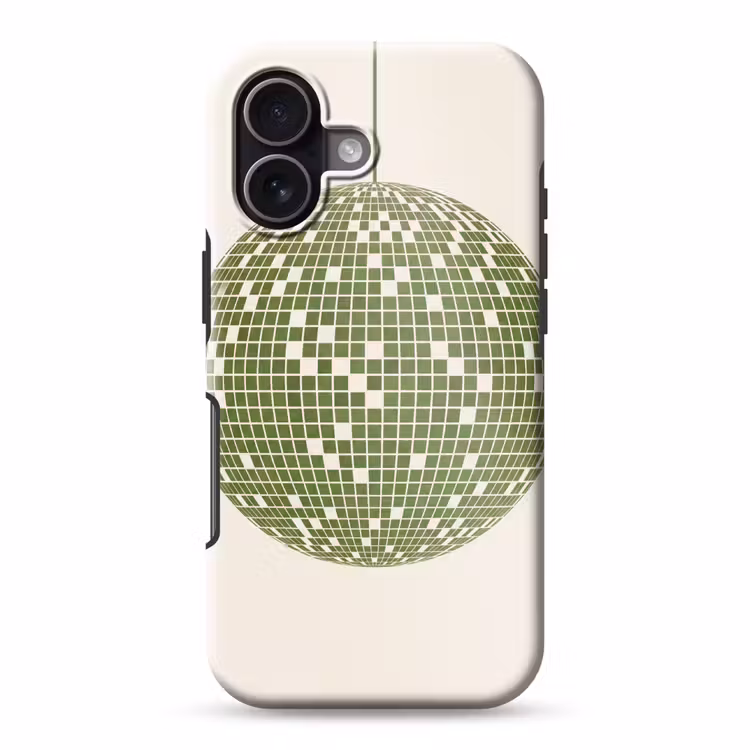 Disco - Bal - Groen - Abstract - Modern Toughcase MagSafe Apple iPhone 17 klein -3d