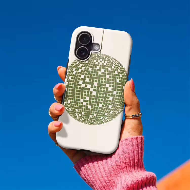 Disco - Bal - Groen - Abstract - Modern Toughcase MagSafe Apple iPhone 17 klein -Sfeer1V
