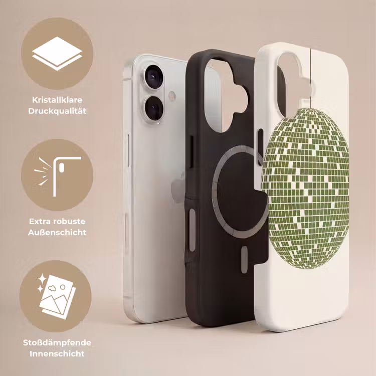 Disco - Bal - Groen - Abstract - Modern Toughcase MagSafe Apple iPhone 17 klein -USP_Lagen_DE