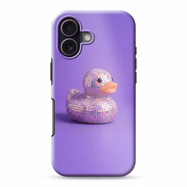 Disco - Eend - Paars Toughcase MagSafe Apple iPhone 17 klein -3d