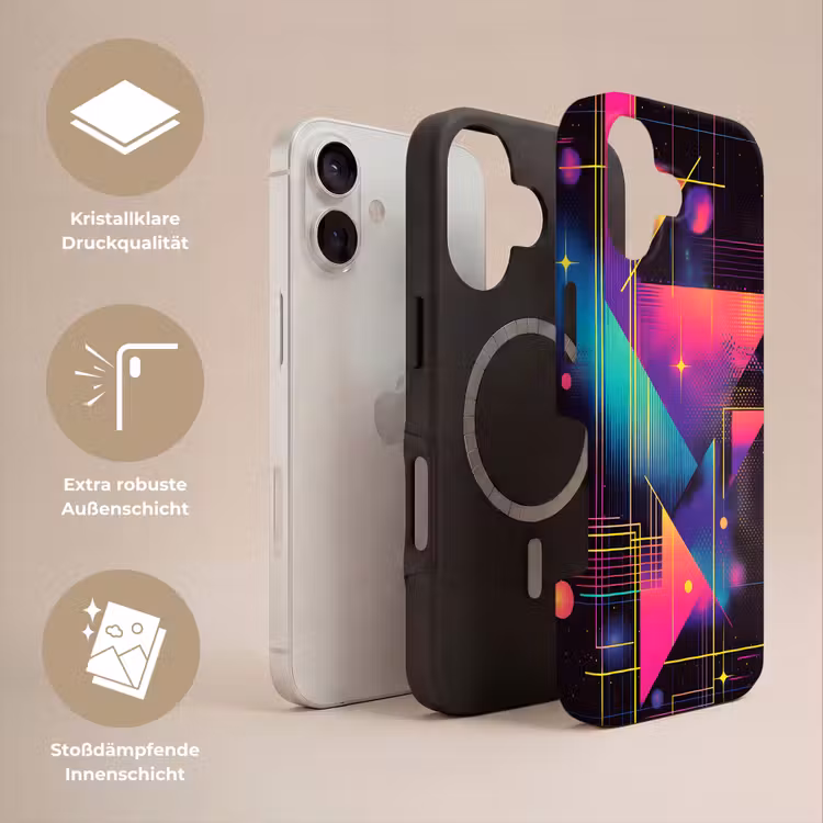 Driehoeken - Cirkels - Abstract - Sterren Toughcase MagSafe Apple iPhone 17 klein -USP_Lagen_DE