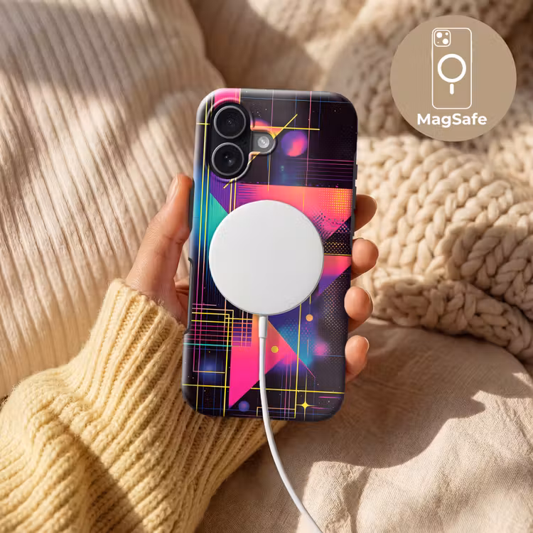 Driehoeken - Cirkels - Abstract - Sterren Toughcase MagSafe Apple iPhone 17 klein -USP_MagsafeV