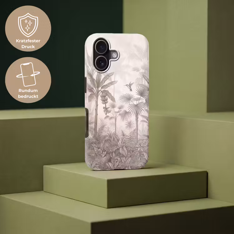 Jungle - Banenboom - Kolibrie - Beige Toughcase MagSafe Apple iPhone 17 klein -USP_PrintM_DE