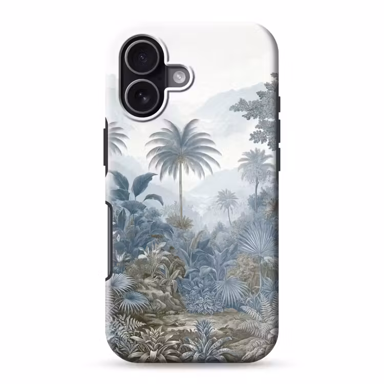 Jungle - Modern - Blauw - Groen Toughcase MagSafe Apple iPhone 17 klein -3d