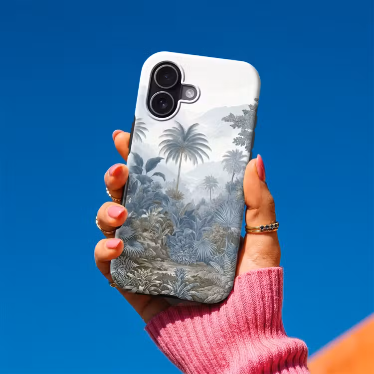 Jungle - Modern - Blauw - Groen Toughcase MagSafe Apple iPhone 17 klein -Sfeer1V