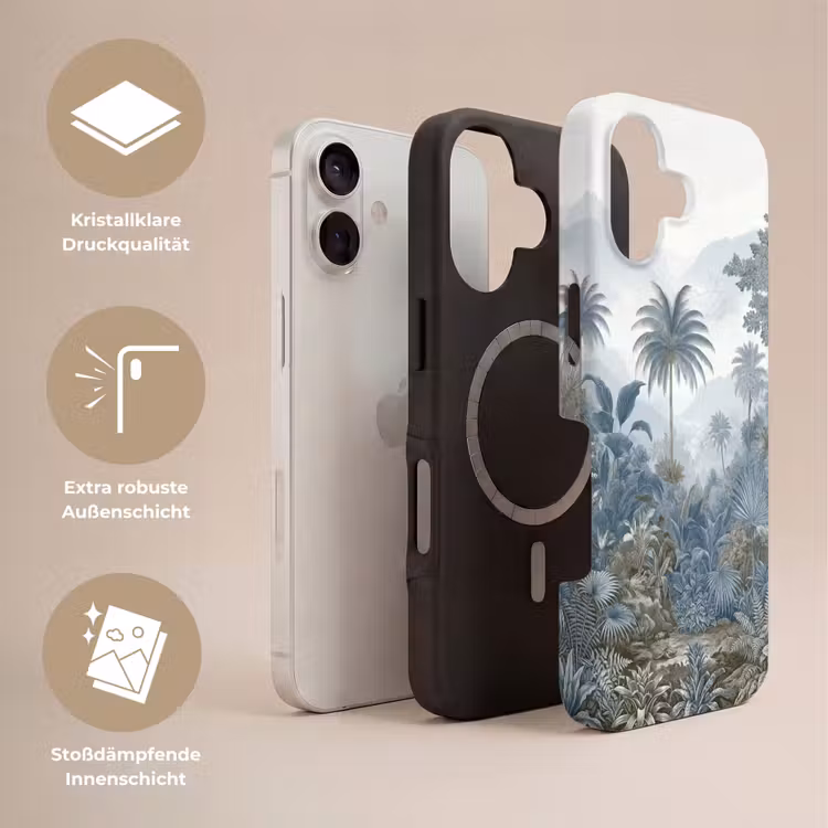 Jungle - Modern - Blauw - Groen Toughcase MagSafe Apple iPhone 17 klein -USP_Lagen_DE