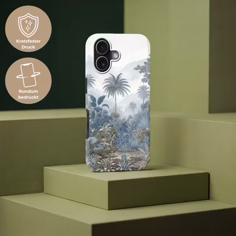 Jungle - Modern - Blauw - Groen Toughcase MagSafe Apple iPhone 17 klein -USP_PrintM_DE