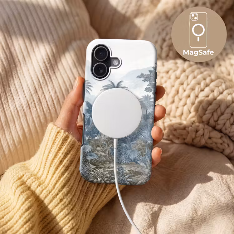Jungle - Modern - Blauw - Groen Toughcase MagSafe Apple iPhone 17 klein -USP_MagsafeV