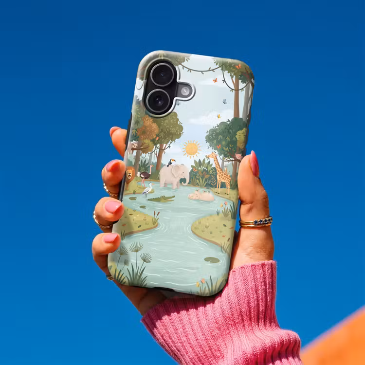 Jungle - Oase - Dieren - Kleurrijk Toughcase MagSafe Apple iPhone 17 klein -Sfeer1V