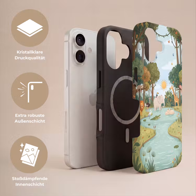 Jungle - Oase - Dieren - Kleurrijk Toughcase MagSafe Apple iPhone 17 klein -USP_Lagen_DE