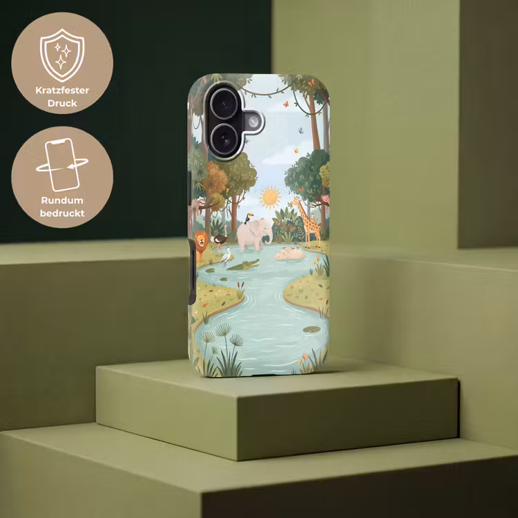 Jungle - Oase - Dieren - Kleurrijk Toughcase MagSafe Apple iPhone 17 klein -USP_PrintM_DE