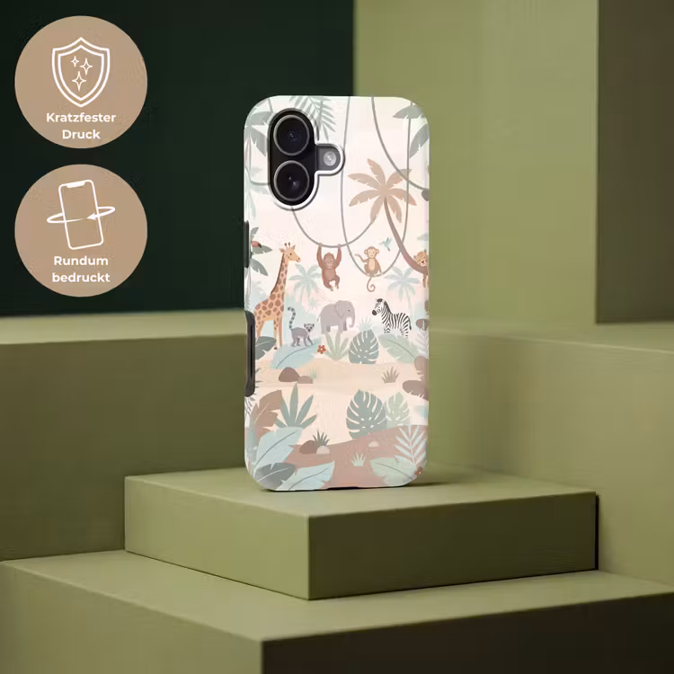 Jungle - Dieren - Groen Toughcase MagSafe Apple iPhone 17 klein -USP_PrintM_DE