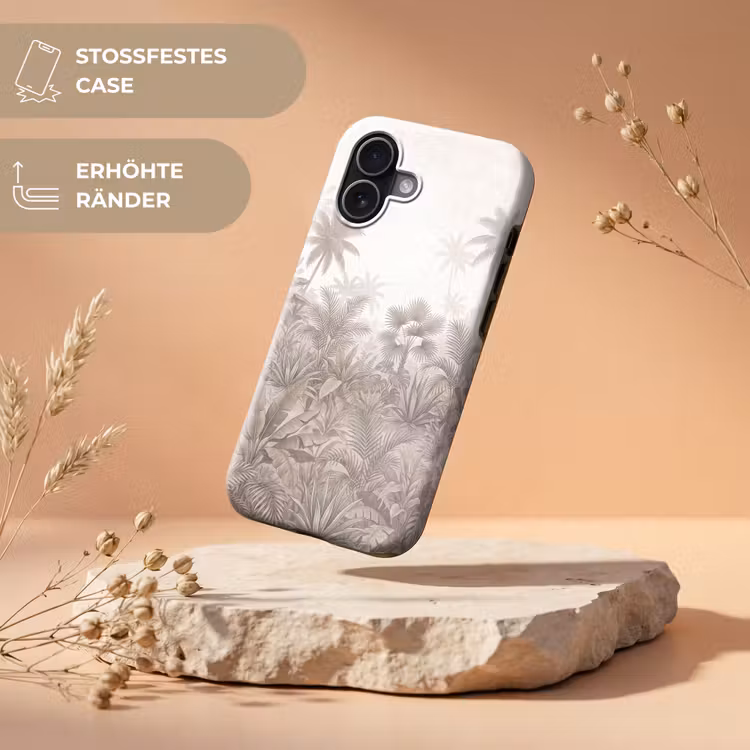 Jungle - Tropisch - Natuur -Vintage - Beige Toughcase MagSafe Apple iPhone 17 klein -USP_RandenV_DE