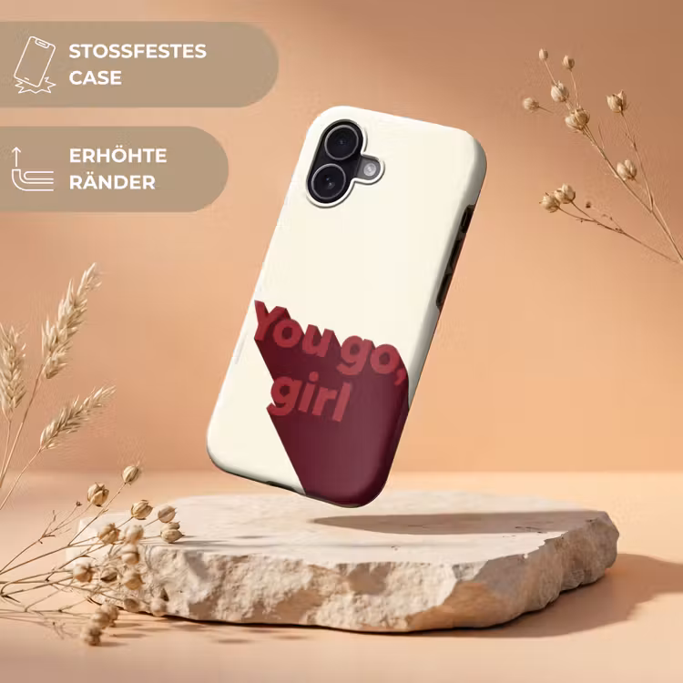 you go girl - 3D - Rood Toughcase MagSafe Apple iPhone 17 klein -USP_RandenV_DE