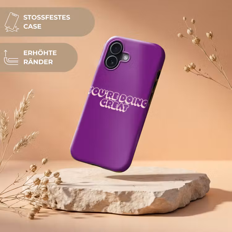 You're doing great - Paars - Bubble letters Toughcase MagSafe Apple iPhone 17 klein -USP_RandenV_DE