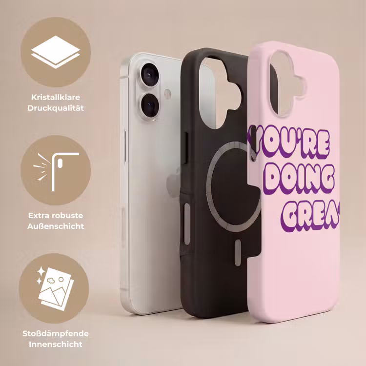 You're doing great - Roze - Bubble letters Toughcase MagSafe Apple iPhone 17 klein -USP_Lagen_DE