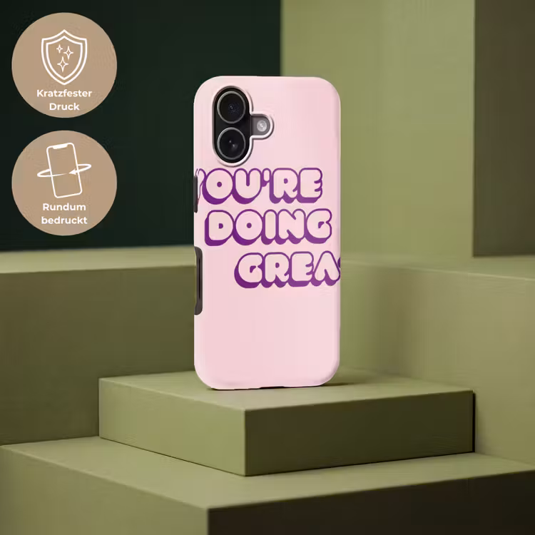 You're doing great - Roze - Bubble letters Toughcase MagSafe Apple iPhone 17 klein -USP_PrintM_DE