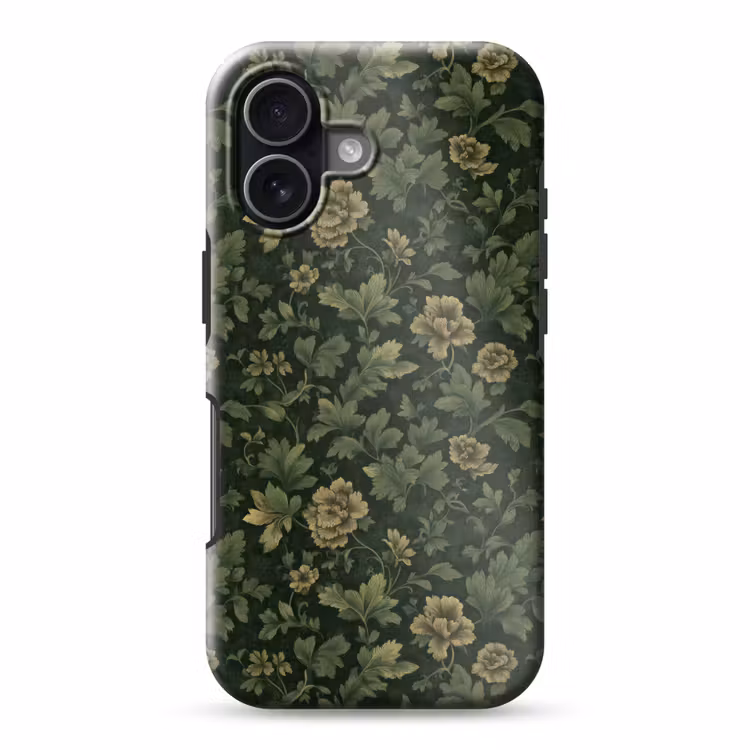 Donker - Groen - Goud - Botanisch Toughcase MagSafe Apple iPhone 17 klein 1017 -3d