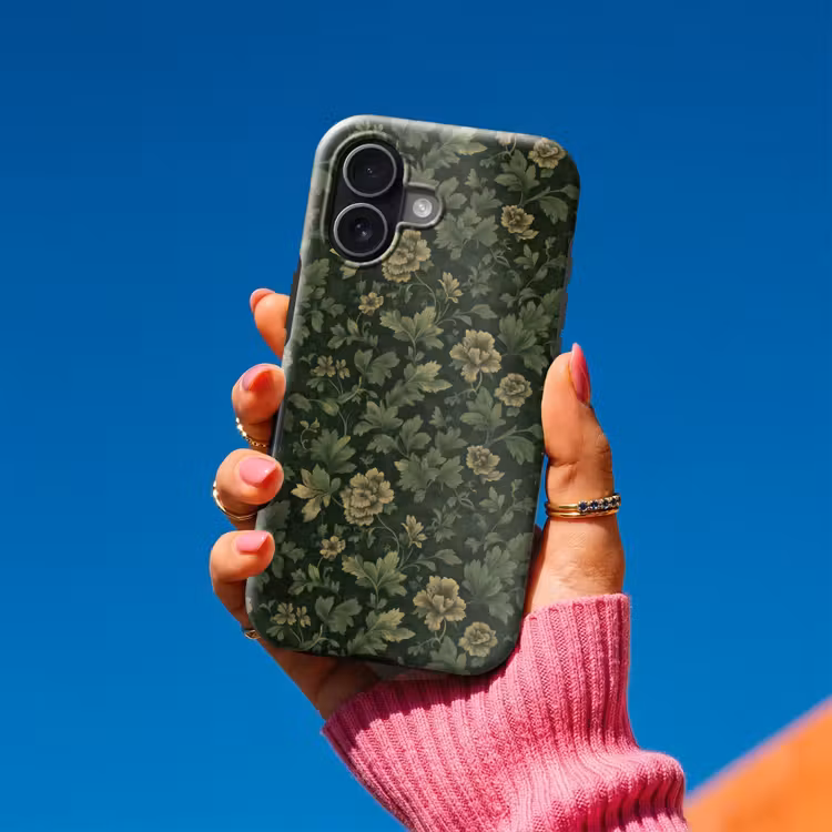 Donker - Groen - Goud - Botanisch Toughcase MagSafe Apple iPhone 17 klein 1017 -Sfeer1V