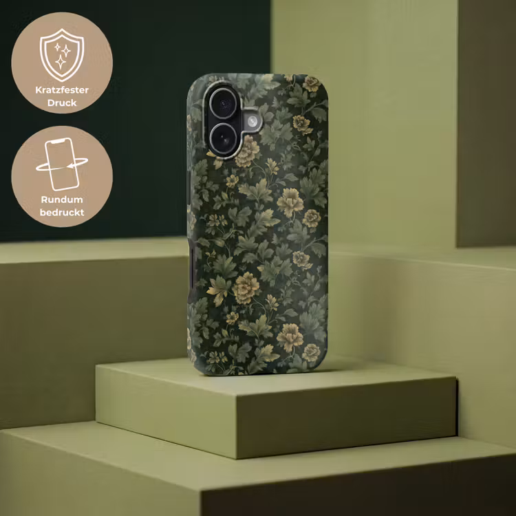 Donker - Groen - Goud - Botanisch Toughcase MagSafe Apple iPhone 17 klein 1017 -USP_PrintM_DE