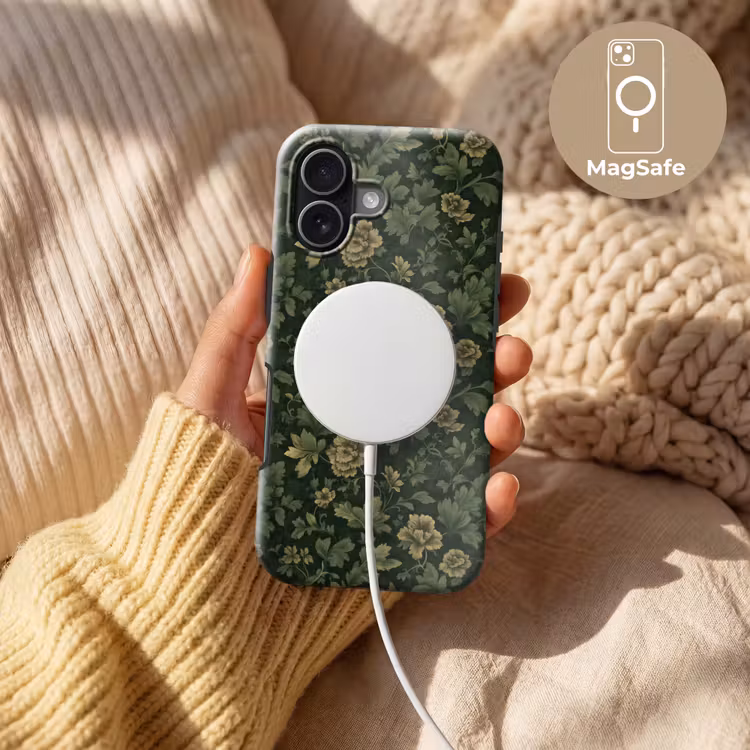 Donker - Groen - Goud - Botanisch Toughcase MagSafe Apple iPhone 17 klein 1017 -USP_MagsafeV