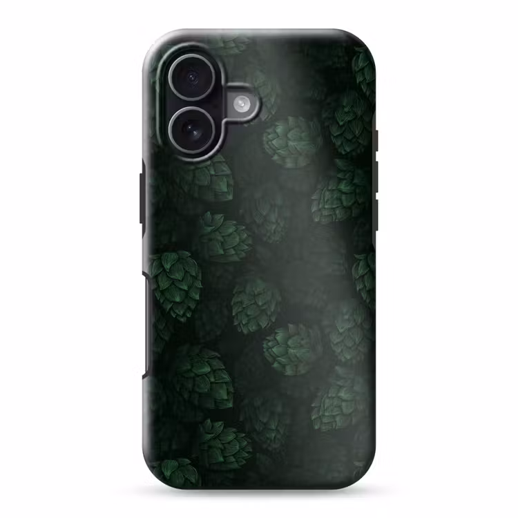Donker - Groen - Hopbellen - Botanisch - Illustratie Toughcase MagSafe Apple iPhone 17 klein 1017 -3d