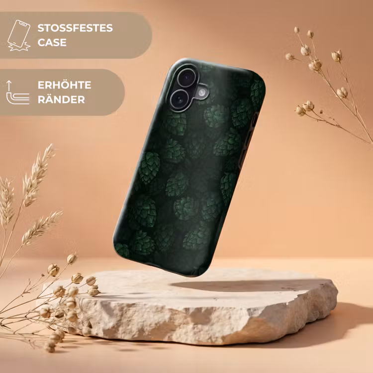 Donker - Groen - Hopbellen - Botanisch - Illustratie Toughcase MagSafe Apple iPhone 17 klein 1017 -USP_RandenV_DE