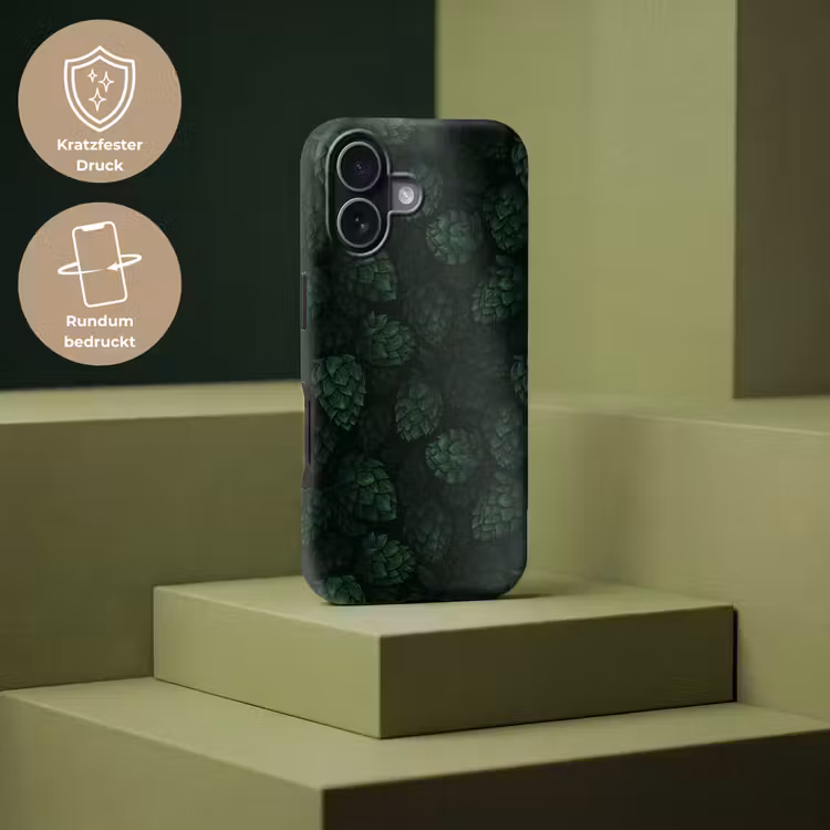 Donker - Groen - Hopbellen - Botanisch - Illustratie Toughcase MagSafe Apple iPhone 17 klein 1017 -USP_PrintM_DE