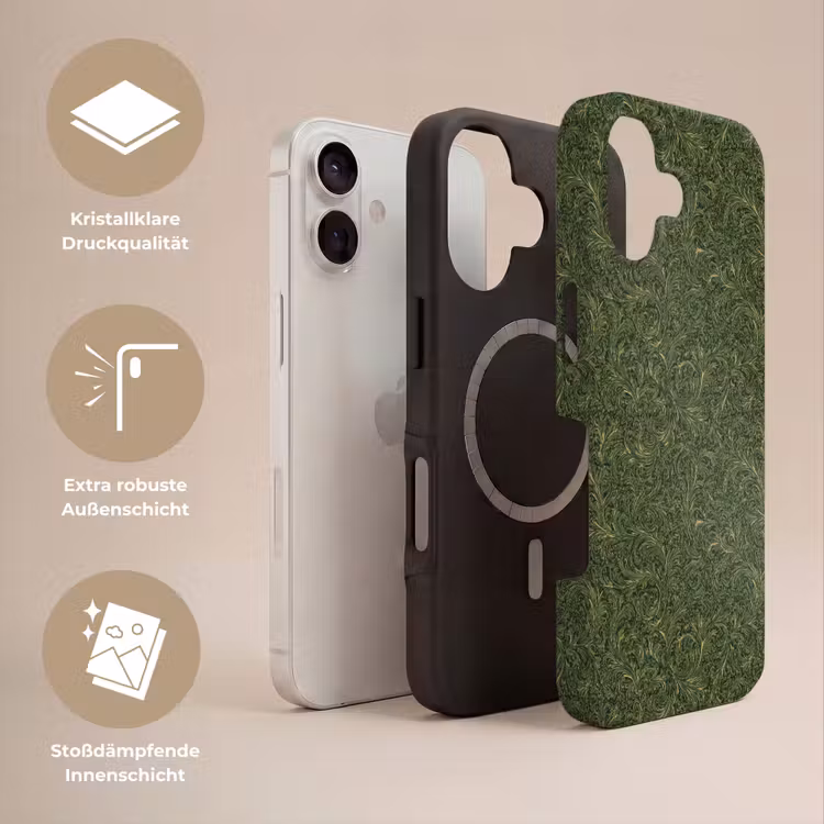 Donker - Groen - Krullend - Botanisch Toughcase MagSafe Apple iPhone 17 klein 1017 -USP_Lagen_DE