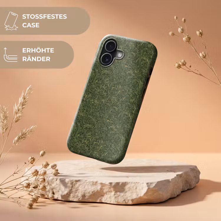 Donker - Groen - Krullend - Botanisch Toughcase MagSafe Apple iPhone 17 klein 1017 -USP_RandenV_DE