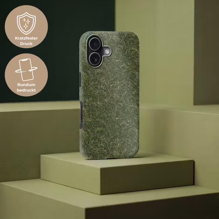 Donker - Groen - Krullend - Botanisch Toughcase MagSafe Apple iPhone 17 klein 1017 -USP_PrintM_DE