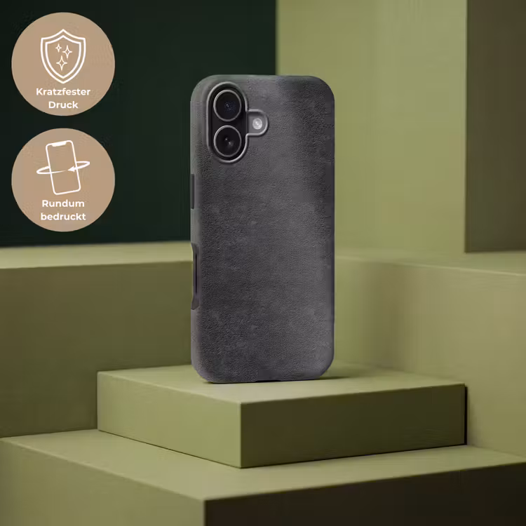 Donkergrijs - Asfaltstructuur - Ruw Toughcase MagSafe Apple iPhone 17 klein 1017 -USP_PrintM_DE