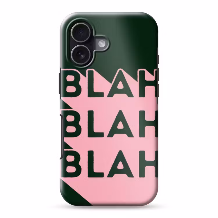 Donkergroen - Tekst - Schaduw - Grafisch Toughcase MagSafe Apple iPhone 17 klein -3d