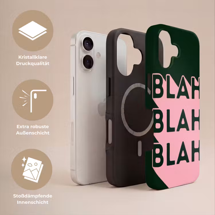 Donkergroen - Tekst - Schaduw - Grafisch Toughcase MagSafe Apple iPhone 17 klein -USP_Lagen_DE