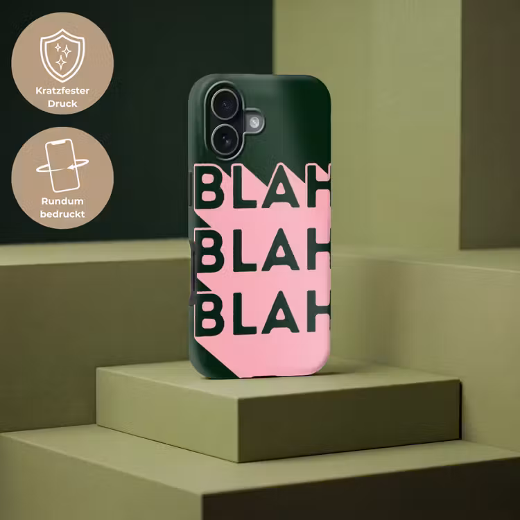 Donkergroen - Tekst - Schaduw - Grafisch Toughcase MagSafe Apple iPhone 17 klein -USP_PrintM_DE