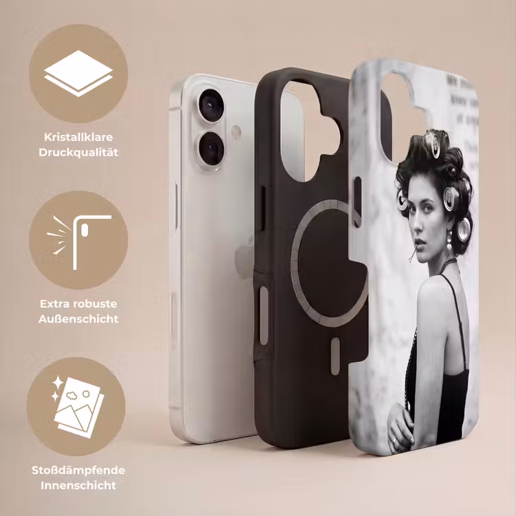 Edgy - Vrouw - Zwart - Wit Toughcase MagSafe Apple iPhone 17 klein -USP_Lagen_DE