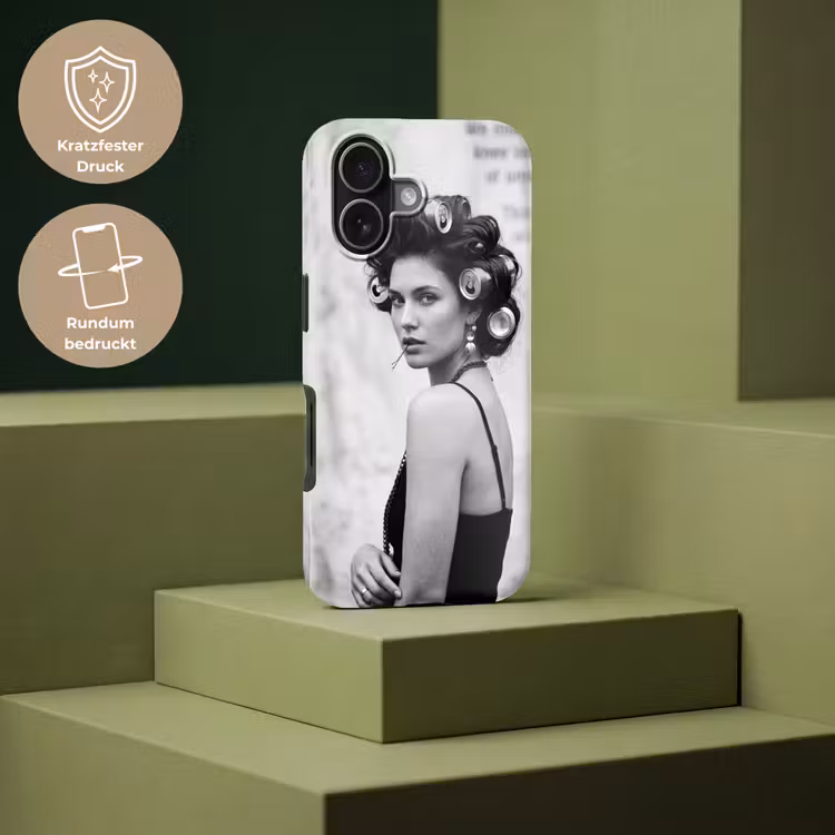 Edgy - Vrouw - Zwart - Wit Toughcase MagSafe Apple iPhone 17 klein -USP_PrintM_DE