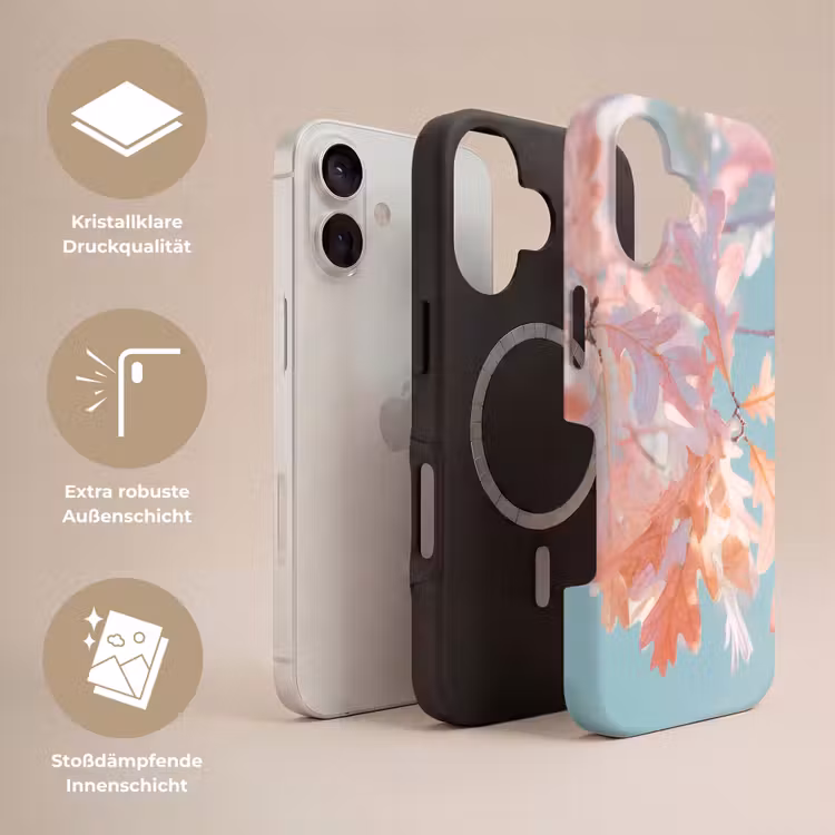 Eikenbladeren - Takken - Roze Toughcase MagSafe Apple iPhone 17 klein -USP_Lagen_DE