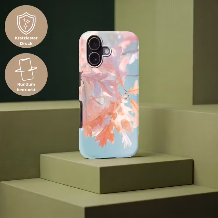 Eikenbladeren - Takken - Roze Toughcase MagSafe Apple iPhone 17 klein -USP_PrintM_DE