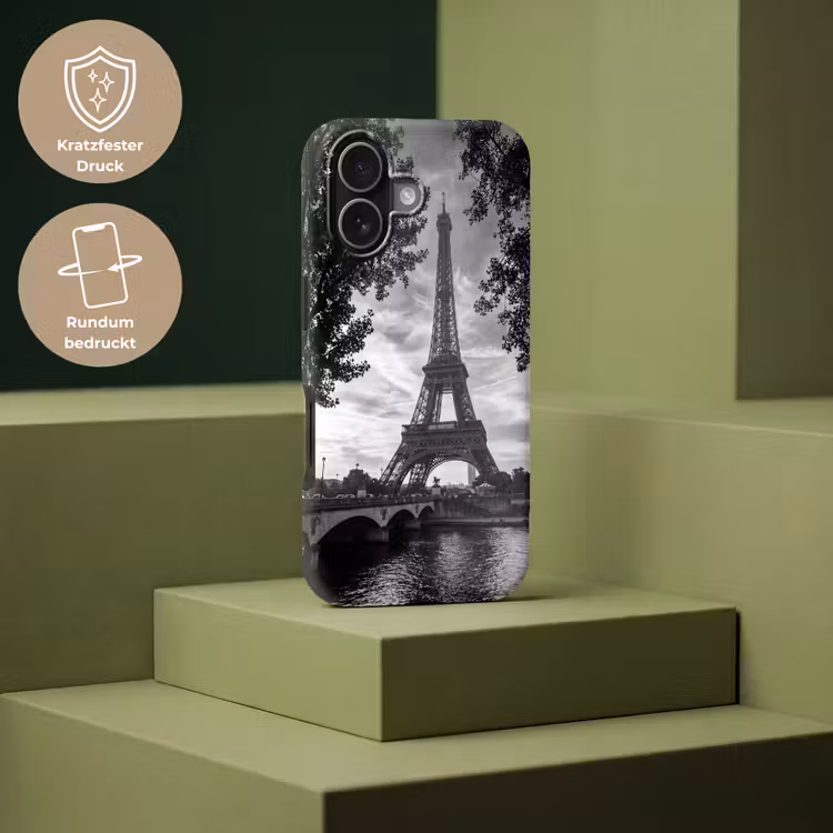 Eiffeltoren - Parijs - Rivier - Architectuur - Zwart-wit Toughcase MagSafe Apple iPhone 17 klein -USP_PrintM_DE