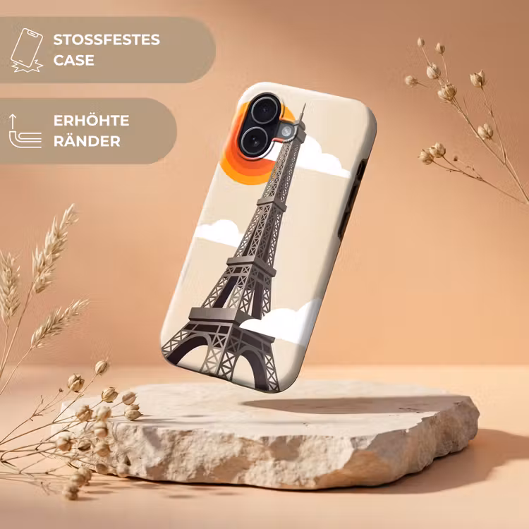 Eiffeltoren - Zon - Architectuur - Abstract - Beige Toughcase MagSafe Apple iPhone 17 klein -USP_RandenV_DE