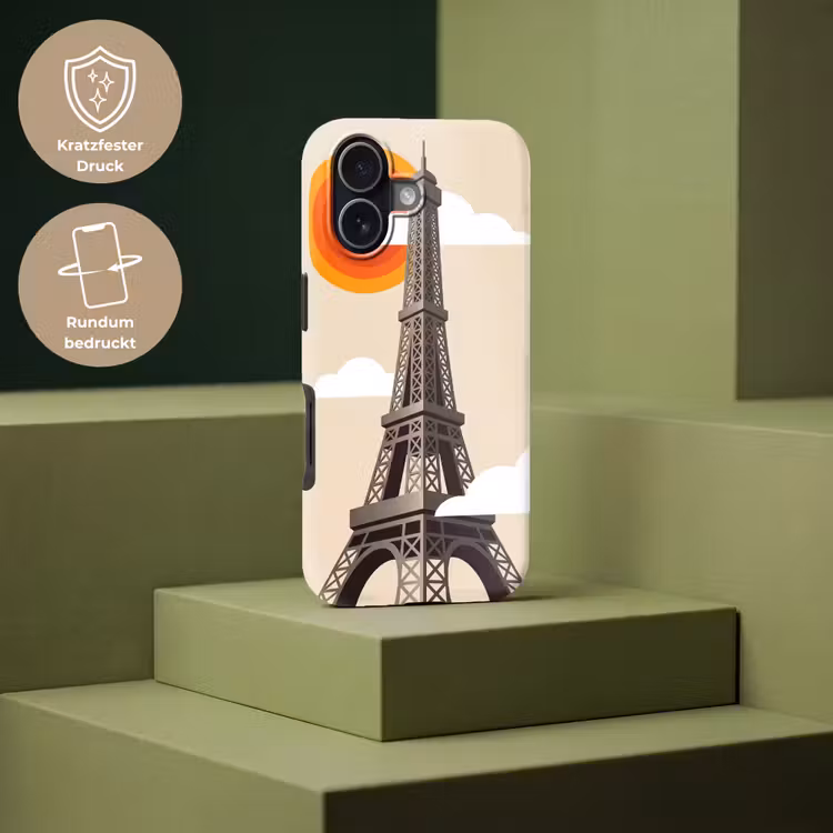 Eiffeltoren - Zon - Architectuur - Abstract - Beige Toughcase MagSafe Apple iPhone 17 klein -USP_PrintM_DE