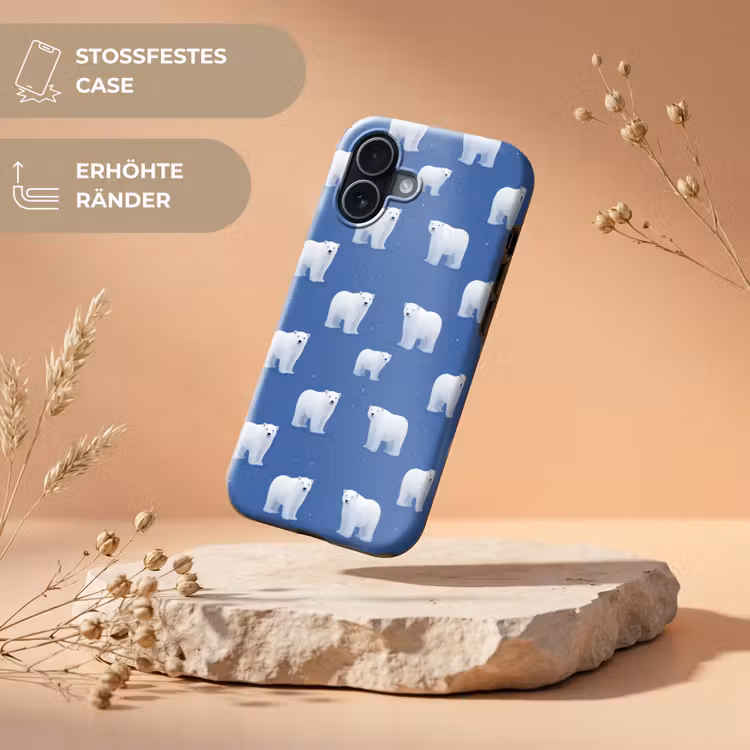 IJsbeer - Patroon - Blauw Toughcase MagSafe Apple iPhone 17 klein 1017 -USP_RandenV_DE