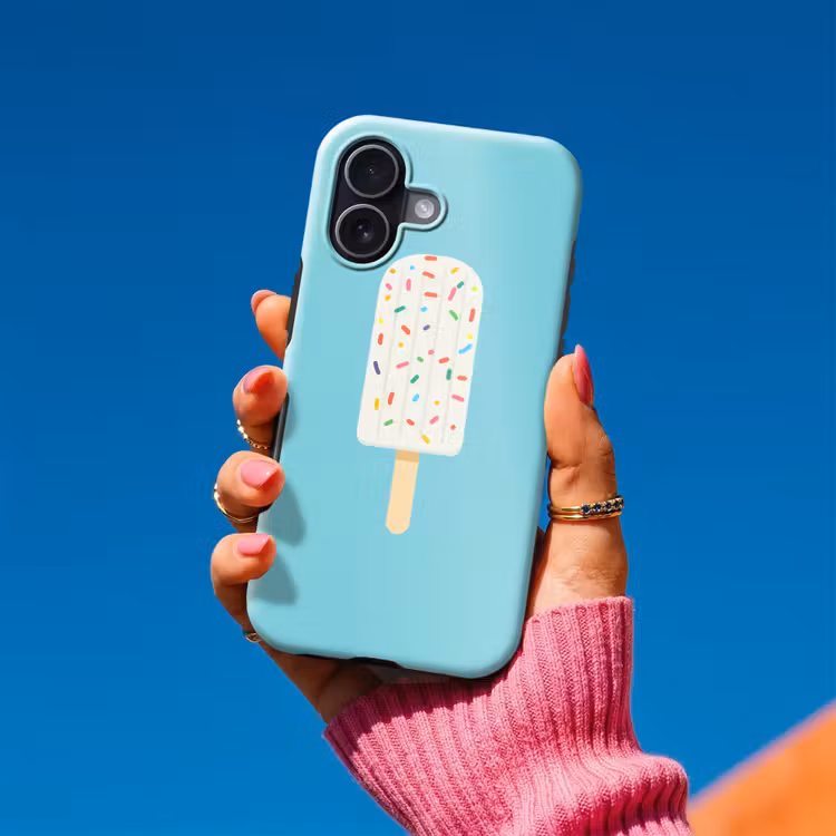 Ijsje - Stokje - Sprinkles - Lichtblauw Toughcase MagSafe Apple iPhone 17 klein -Sfeer1V
