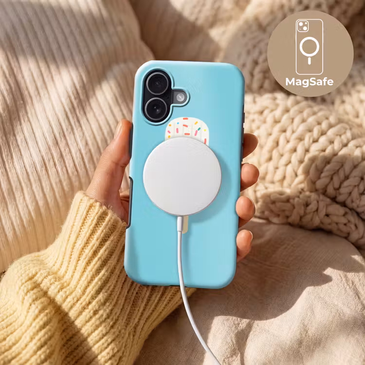 Ijsje - Stokje - Sprinkles - Lichtblauw Toughcase MagSafe Apple iPhone 17 klein -USP_MagsafeV