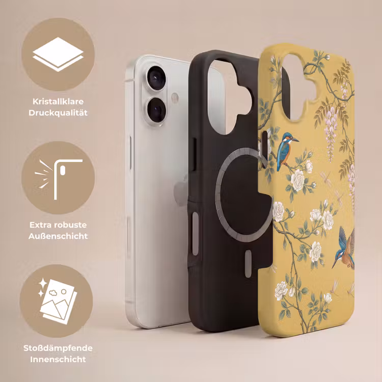 IJsvogels - Bloesem - Geel Toughcase MagSafe Apple iPhone 17 klein -USP_Lagen_DE