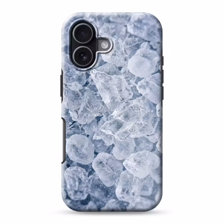 Ijsblokjes - Water - Blauw Toughcase MagSafe Apple iPhone 17 klein -3d